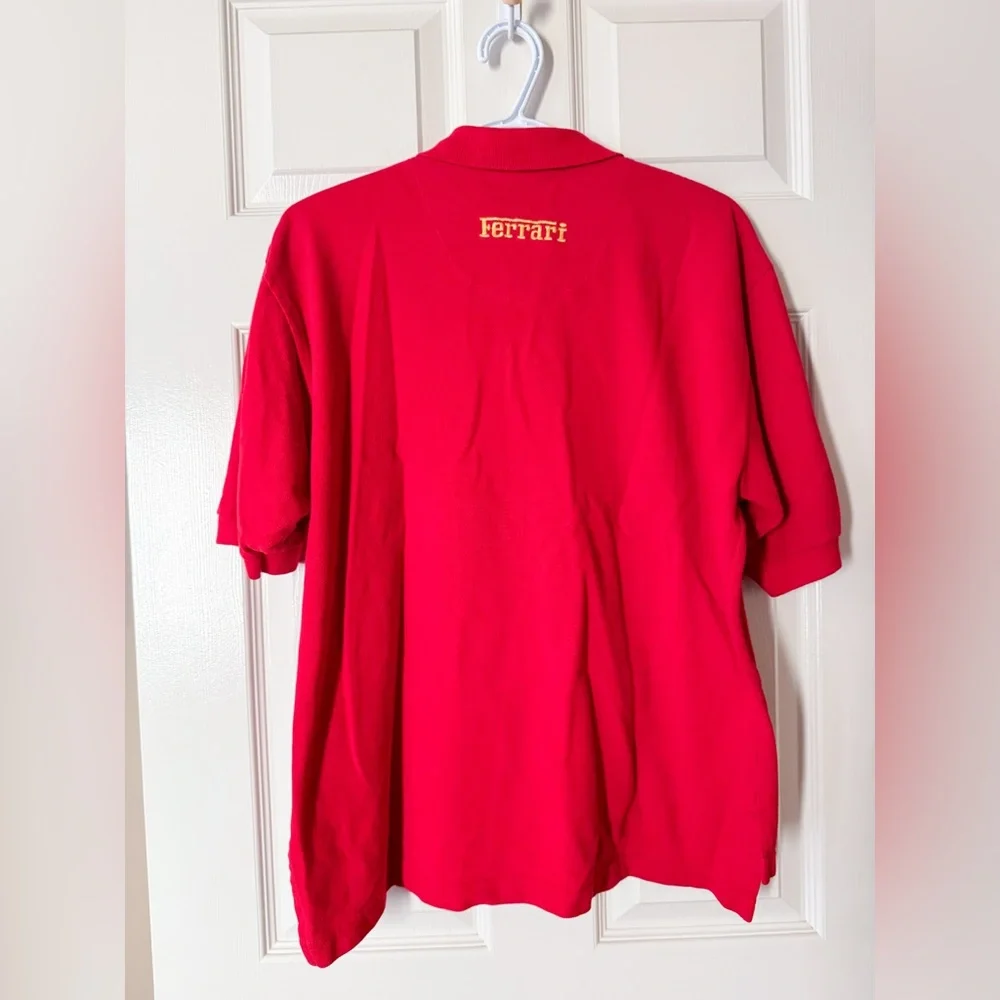 Vintage 1996 Scuderia Ferrari Red Polo Shirt F1 Racing Top Cotton Size L - Picture 2 of 10